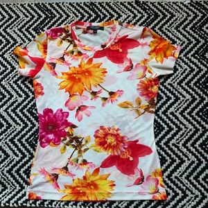 Vintage 90’s Karen Kane semi-sheer Floral Top